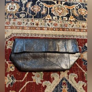 Banana Republic Metallic Silver Clutch NEW